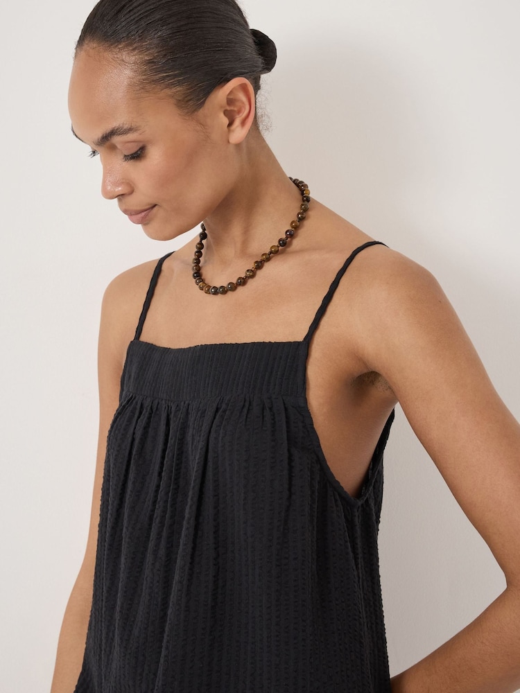 Hush Black Carmen Seersucker Beach Mini Dress - Image 2 of 5 Hush Black Carmen Seersucker Beach Mini Dress - Image 2 of 5