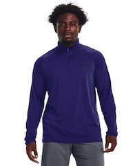 Dunkelblau - Under Armour Tech Fleece mit kurzem Reißverschluss - Bild 1 von 6