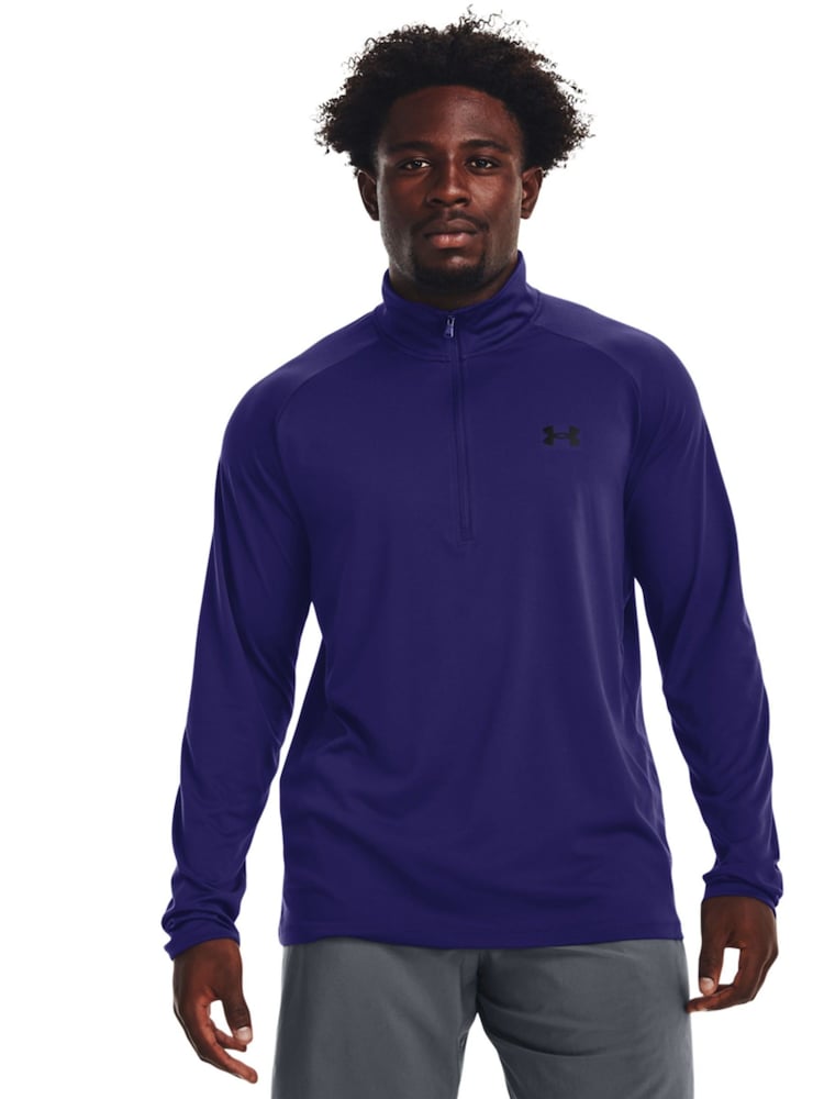 Dunkelblau - Under Armour Tech Fleece mit kurzem Reißverschluss - Bild 1 von 6