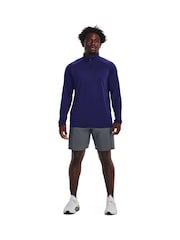 Dunkelblau - Under Armour Tech Fleece mit kurzem Reißverschluss - Bild 3 von 6