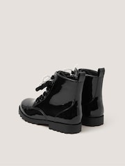 Monsoon Black Bow Patent Lace-Up Boots - Image 2 of 2