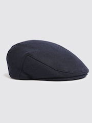 MOSS Navy Blue Melton Flat Cap - Image 1 of 3