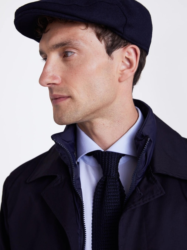 MOSS Navy Blue Melton Flat Cap - Image 3 of 3