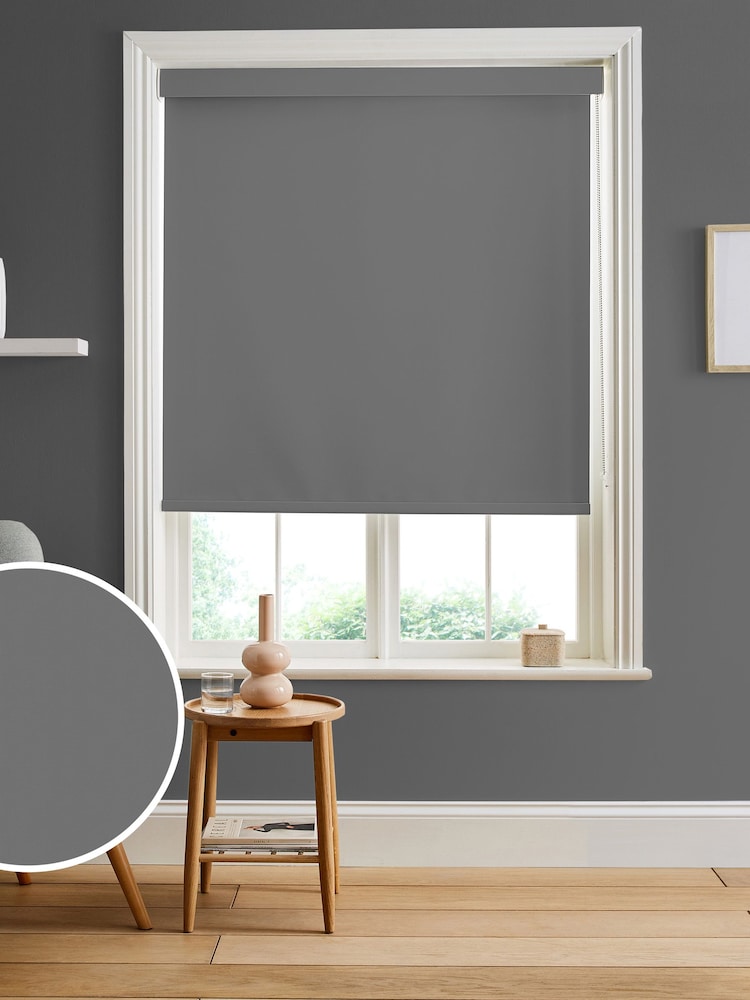 Graham & Brown Grey Coal Made to Measure Roller Blind - Image 1 of 6