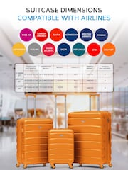 Flight Knight Orange Medium Hardcase Lightweight Check In Suitcase With 4 Wheels - Image 2 of 7