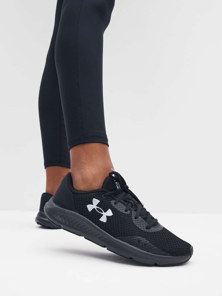 Under Armour Dark Black Charged Pursuit 3 Trainers - Image 1 of 8