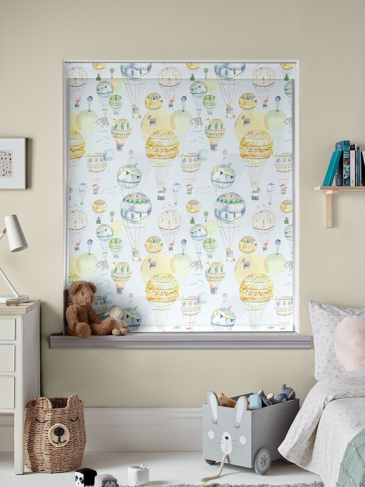 Voyage Citrus Blue Blackout Up And Away Made To Measure Roller Blind - Image 2 of 6