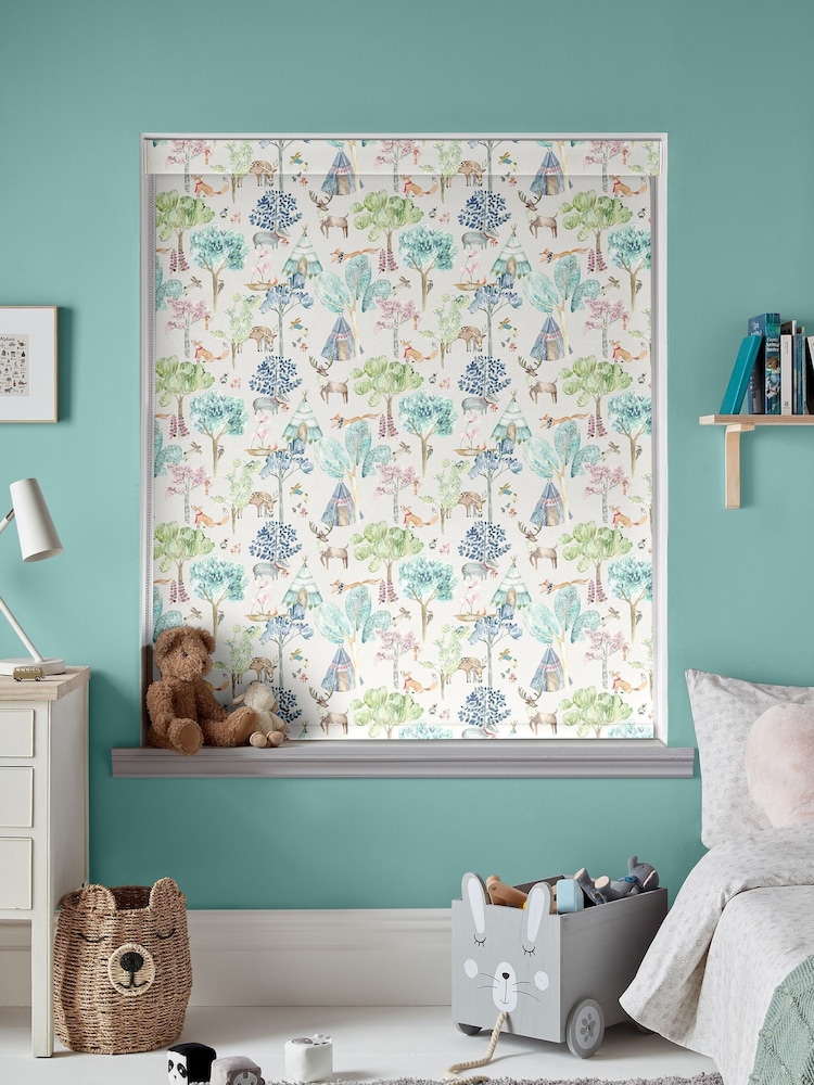 Voyage Oat Natural Blackout Woodland Adventures Made To Measure Roller Blind - Image 2 of 6