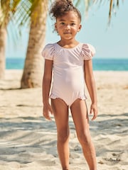 Lilac Purple Puff Sleeve Swimsuit (3mths-7yrs) - Image 2 of 6