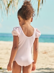 Lilac Purple Puff Sleeve Swimsuit (3mths-7yrs) - Image 3 of 6