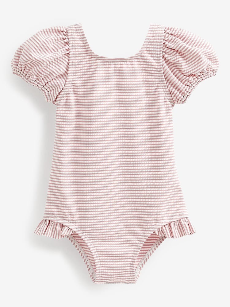 Lilac Purple Puff Sleeve Swimsuit (3mths-7yrs) - Image 6 of 6