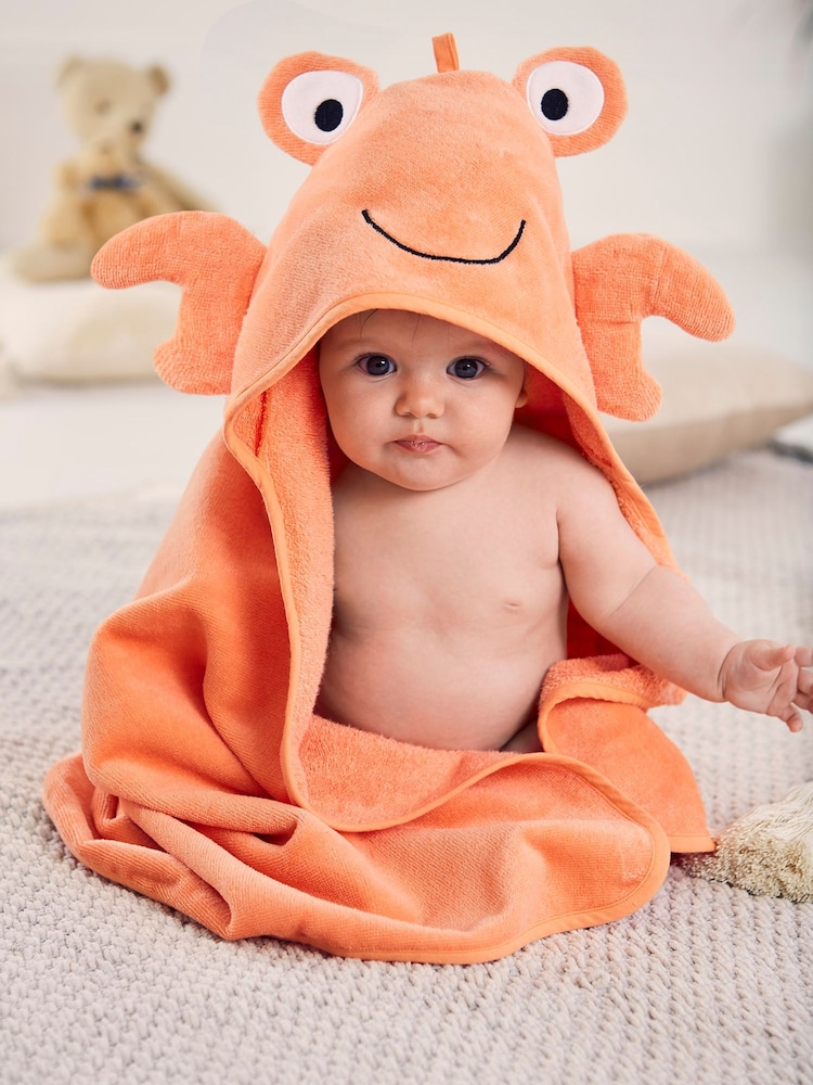JoJo Maman Bébé Crab Character Hooded Towel - Image 1 of 3