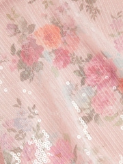 Monsoon Pink Fern Floral Sequin Party Dress - Image 3 of 3