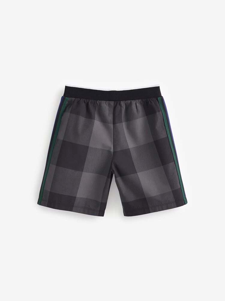 Black/White 2 Pack Check Short Pyjamas (4-16yrs) - Image 3 of 3