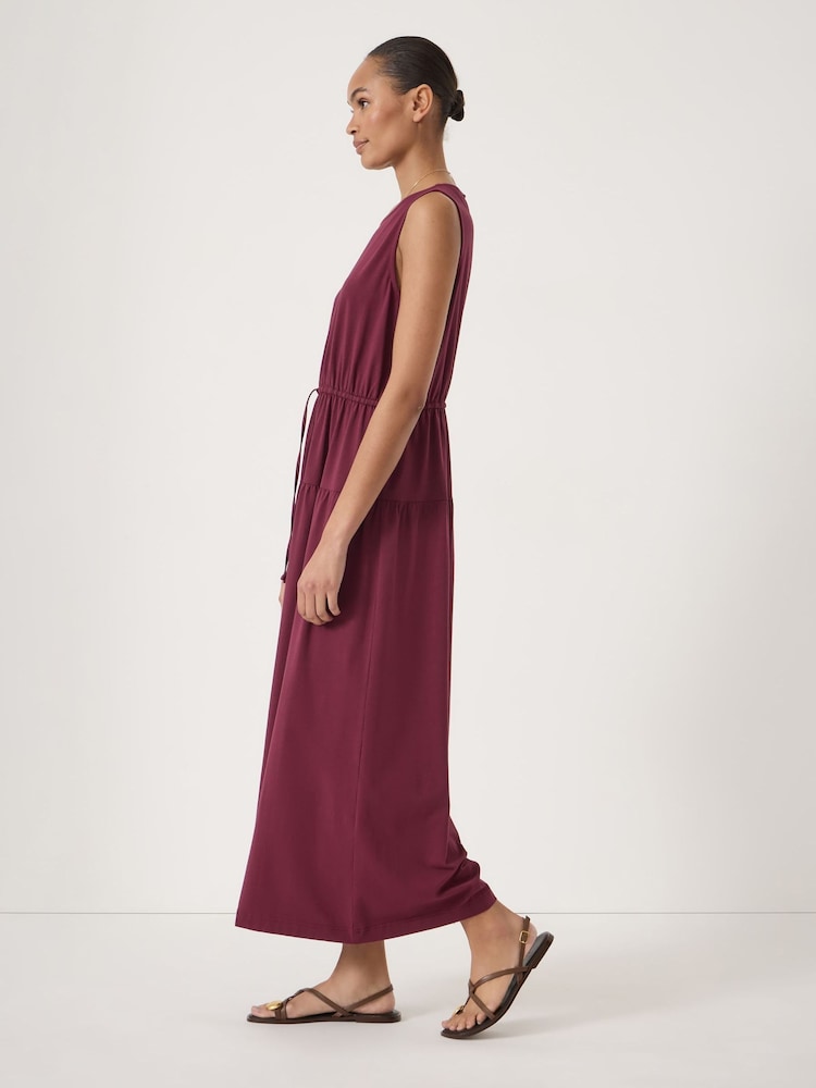 maroon 5 red dress L'Academie by Marianna Enoa Midi Dress in Maroon
