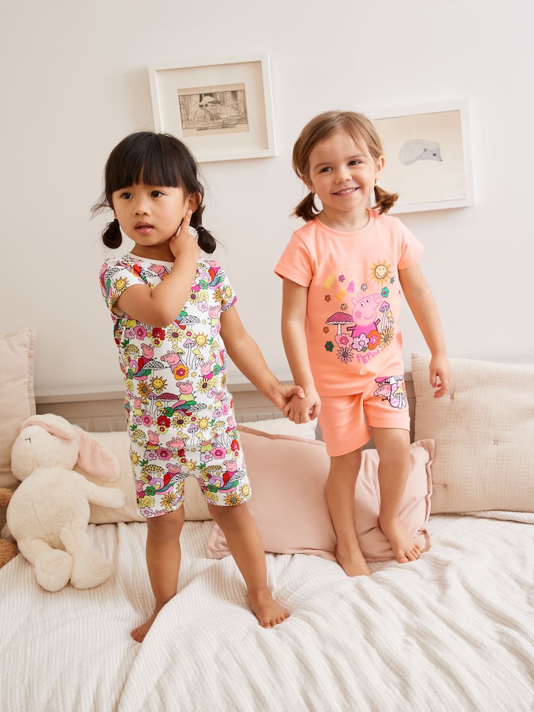 Peppa Pig/Rosa/Weiss - Kurze Pyjamas im 2er-Pack (3–16Jahre) - Bild 1 von 7