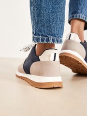 Grey/Navy Blue Forever Comfort® Panel Detail Trainers - Image 2 of 6