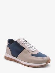 Grey/Navy Blue Forever Comfort® Panel Detail Trainers - Image 4 of 6