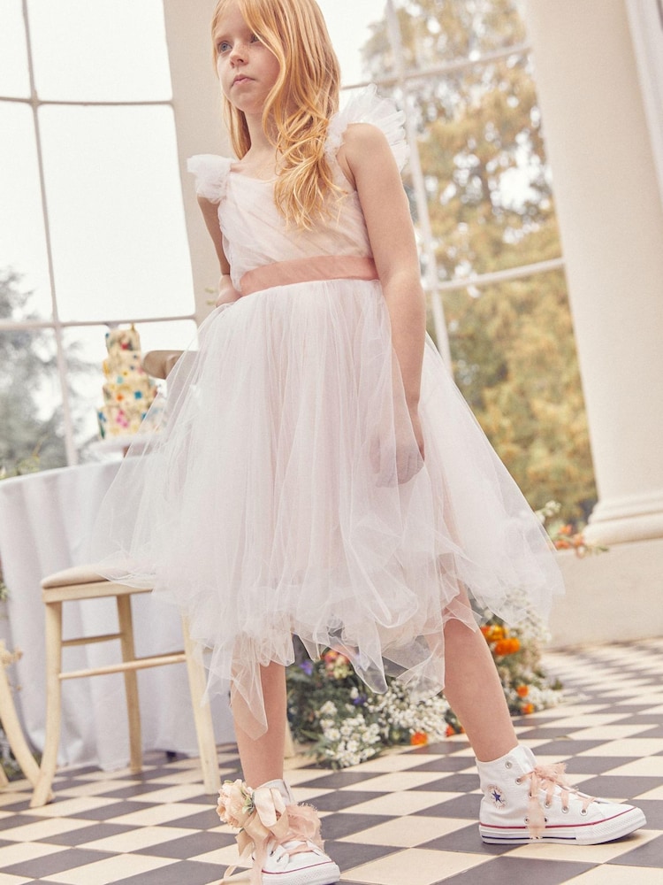Blush Pink Tulle Bridesmaid Dress (3-16yrs) - Image 1 of 6
