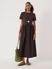 Hush Enid Mix Media Jersey Woven Dress - Bild 1 von 5