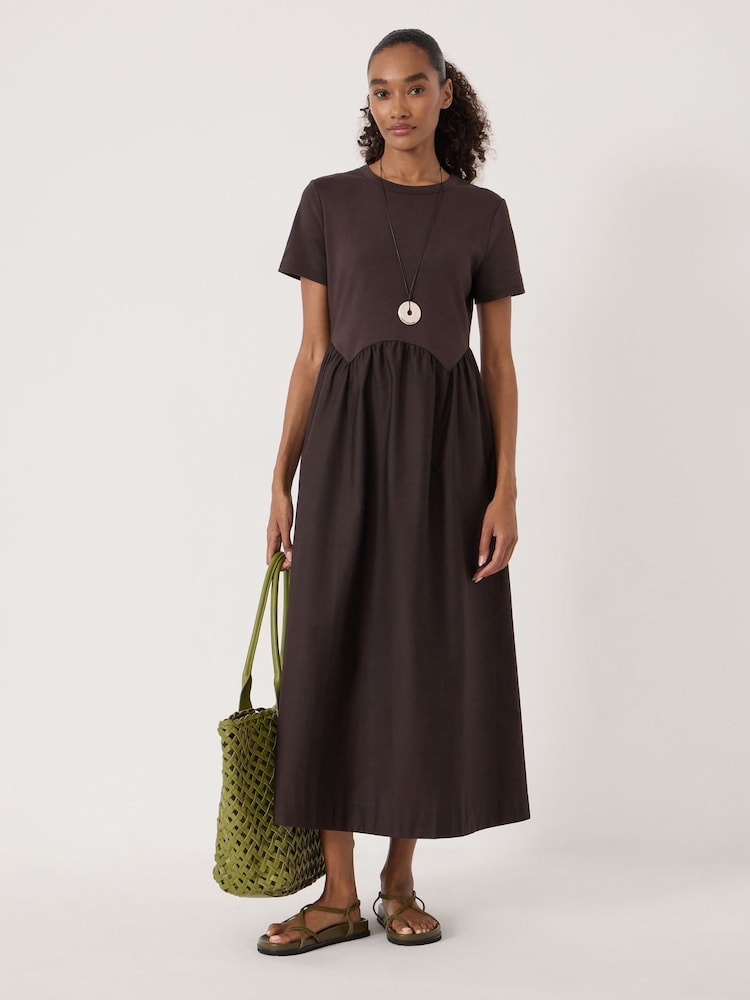 Hush Enid Mix Media Jersey Woven Dress - Bild 1 von 5 Hush Enid Mix Media Jersey Woven Dress - Bild 1 von 5