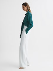 Reiss Teal Gabby Tie-Front Shirt - Image 6 of 7