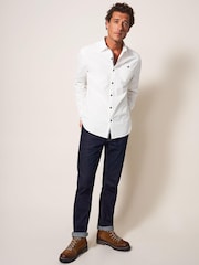 White Stuff Gaddesby Dobby White Shirt - Image 3 of 7