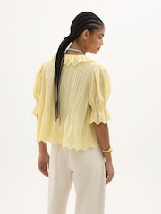 Hush Light Yelllow Koa Cotton Broderie Blouse - Image 3 of 6