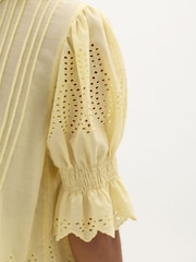 Hush Light Yelllow Koa Cotton Broderie Blouse - Image 5 of 6