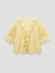 Hush Light Yelllow Koa Cotton Broderie Blouse - Image 6 of 6
