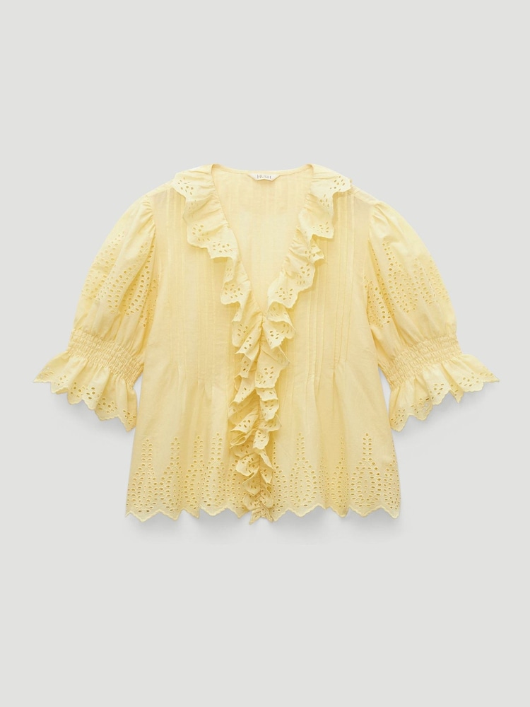 Hush Light Yelllow Koa Cotton Broderie Blouse - Image 6 of 6 Hush Light Yelllow Koa Cotton Broderie Blouse - Image 6 of 6