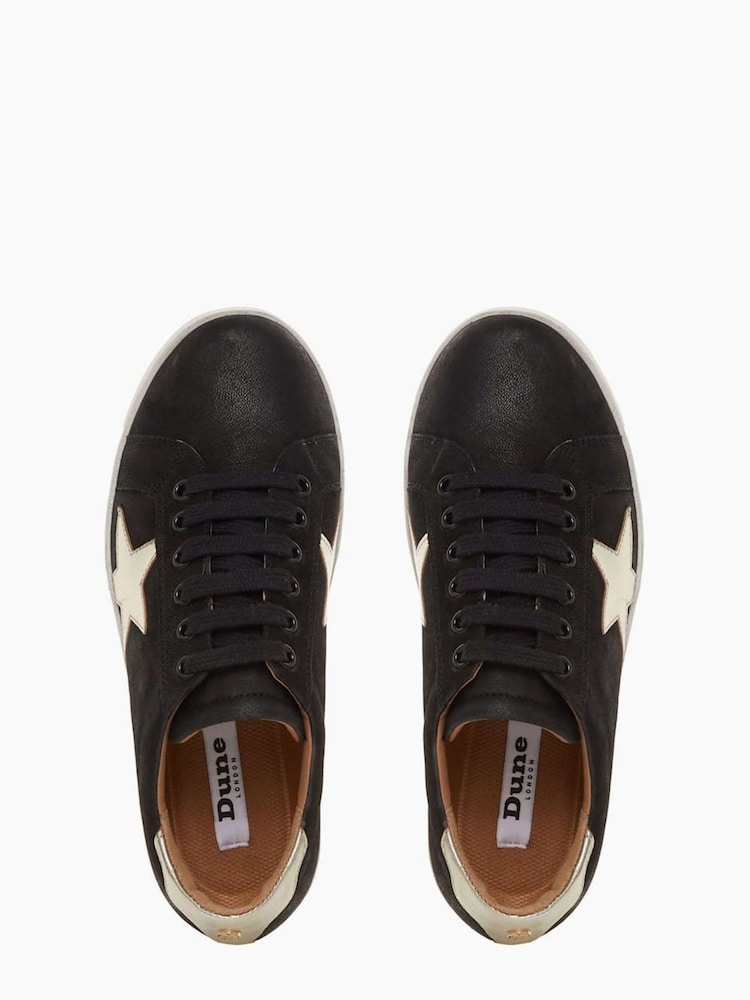 Dune London Black Star Appliqué Edris Lace-Up Trainers - Image 4 of 4
