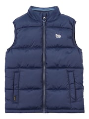 Lee Dark Blue Graphic Logo Puffer Gilet - Image 1 of 3