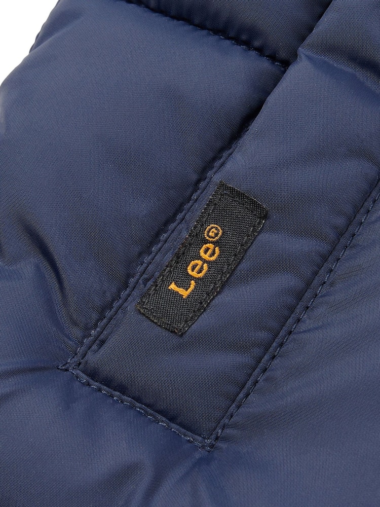 Lee Dark Blue Graphic Logo Puffer Gilet - Image 3 of 3