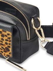 Whistles Black Leopard Bibi Cross-body Bag - Image 4 of 4