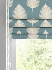 Teal Blue Finn Made To Measure Roman 100% Cotton Blind - Image 2 of 6