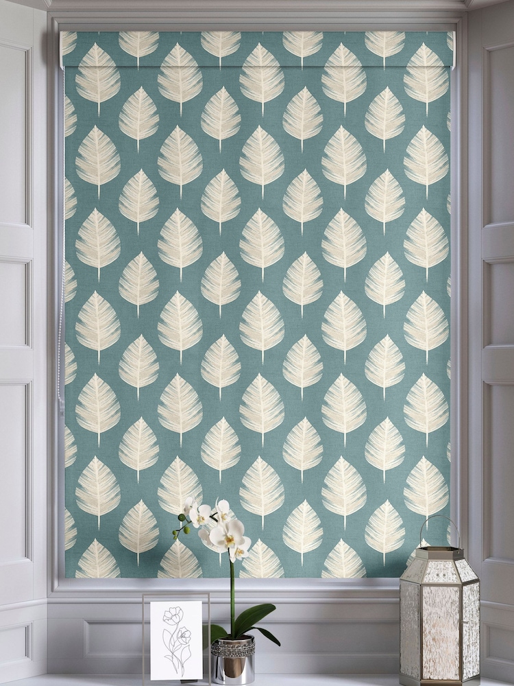 Teal Blue Finn Made To Measure Roman 100% Cotton Blind - Image 5 of 6