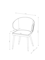 Set of 2 Soft Velvet Navy Blue Piano Arm Dining Chairs - Image 8 of 9
