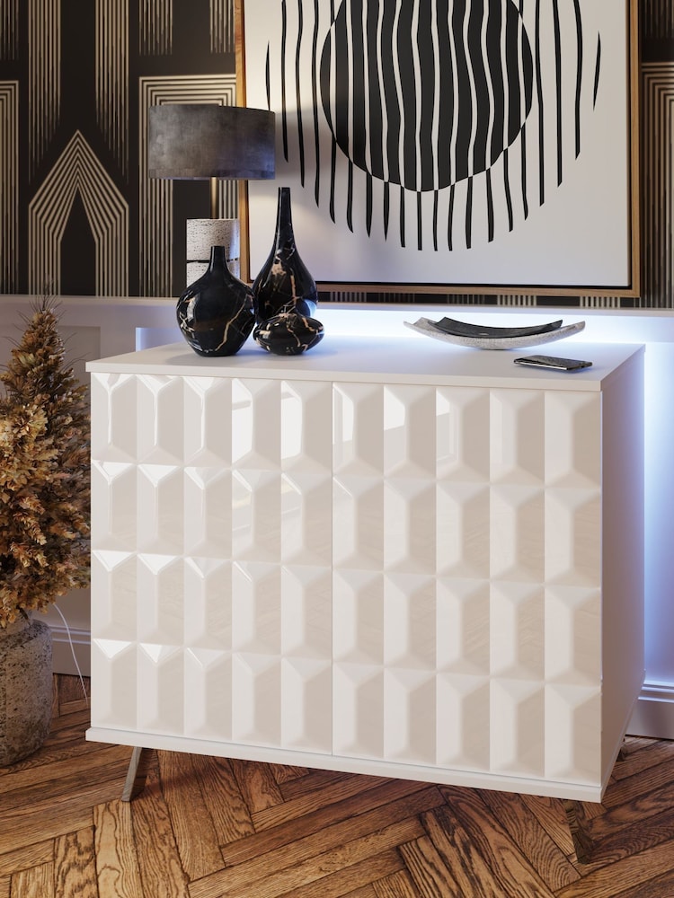 Frank Olsen White Elevate Smart LED Small Sideboard - Image 1 of 6
