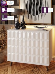 Frank Olsen White Elevate Smart LED Small Sideboard - Image 3 of 6
