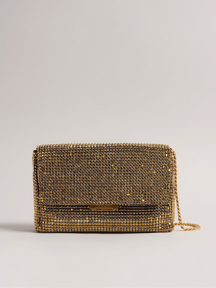 Ted Baker Gold Glitzet Crystal Baguette Clutch Bag - Image 2 of 5