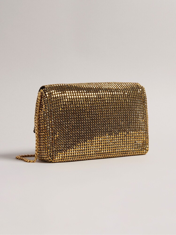 Ted Baker Gold Glitzet Crystal Baguette Clutch Bag - Image 3 of 5