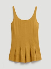 Hush Yellow Zendie Linen Blend Waisted Top - Image 5 of 5
