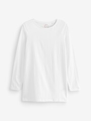 White 100% Cotton Tall Long Sleeve Top - Image 3 of 3