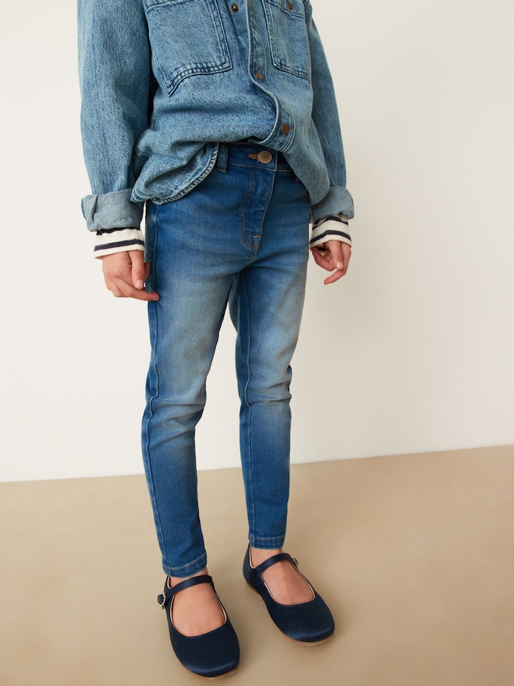 Mid Blue Slim Fit Skinny Jeans (3-16yrs) - Image 1 of 5