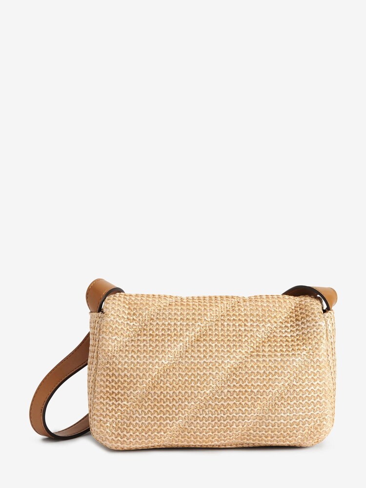 Neutral Raffia Quilted Cross-Body Bag - Image 2 of 5 Neutral Raffia Quilted Cross-Body Bag - Image 2 of 5