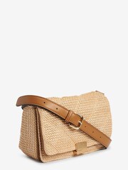 Neutral Raffia Quilted Cross-Body Bag - Image 3 of 5
