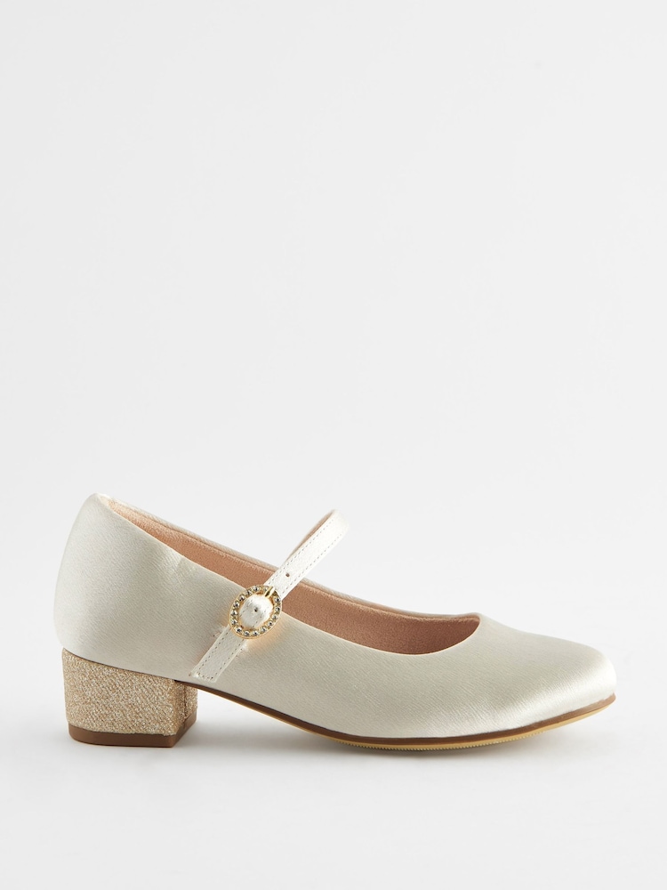 white christmas dresses Ivory Leather Girl T-Bar Shoes main image 0