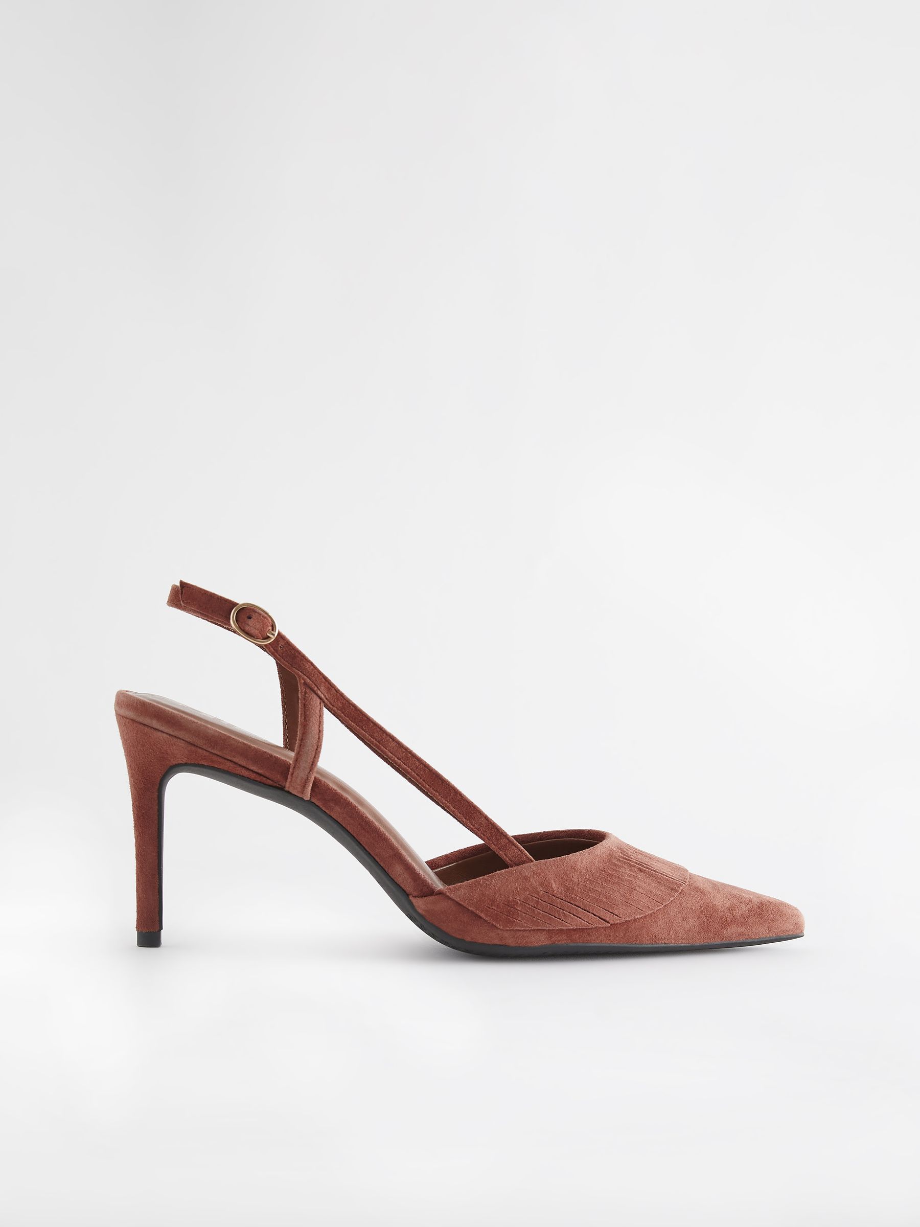 Buy Rust Brown Forever Comfort Fringe Slingback Heels from Next Luxembourg