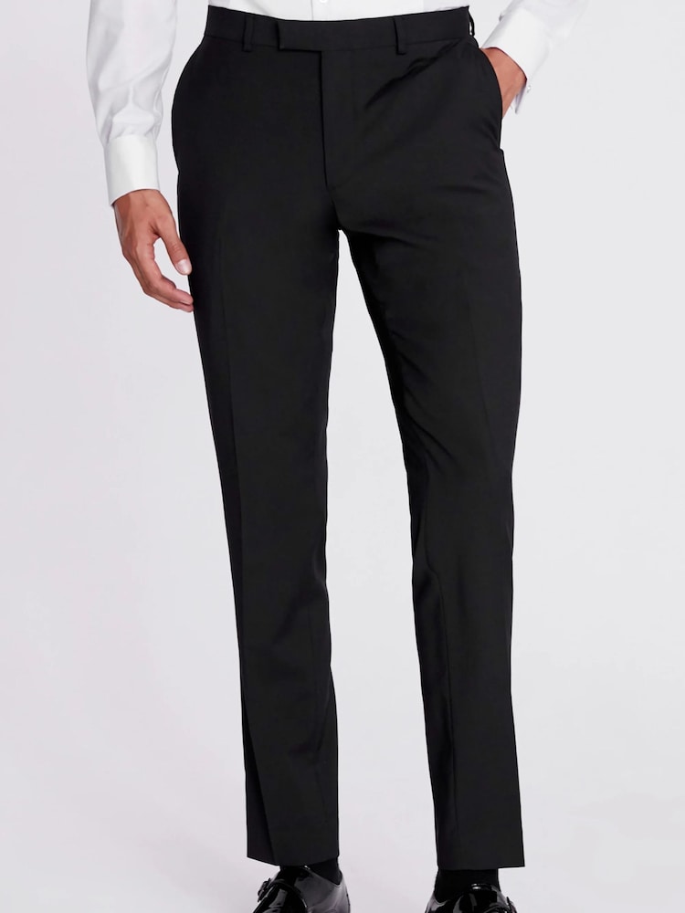 MOSS Black Slim Fit Dress Trousers - Image 1 of 3